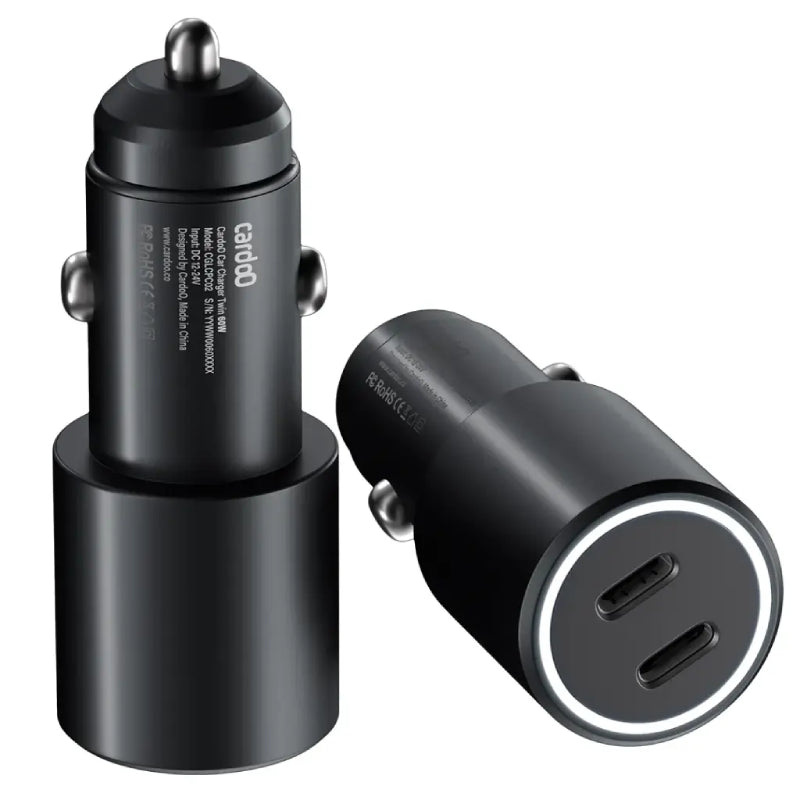 CardoO Dual USB-C Ports Car Charger, 60 Watt, CGLCPC02B - Black