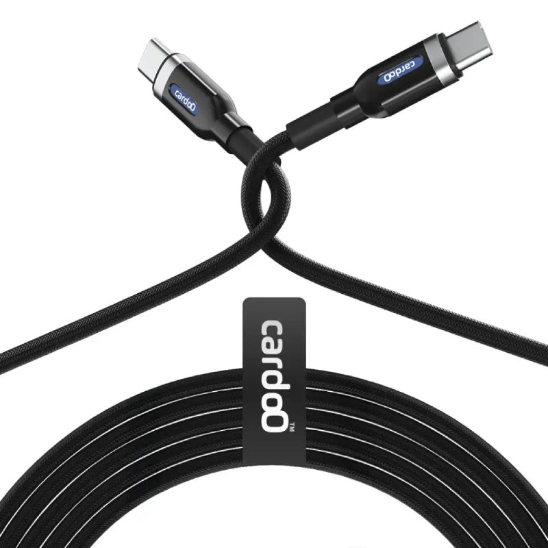 كاردو كابل بيانات من USB-C إلى USB-C، 2 متر، 100 واط، CGLCTC02B - أسود