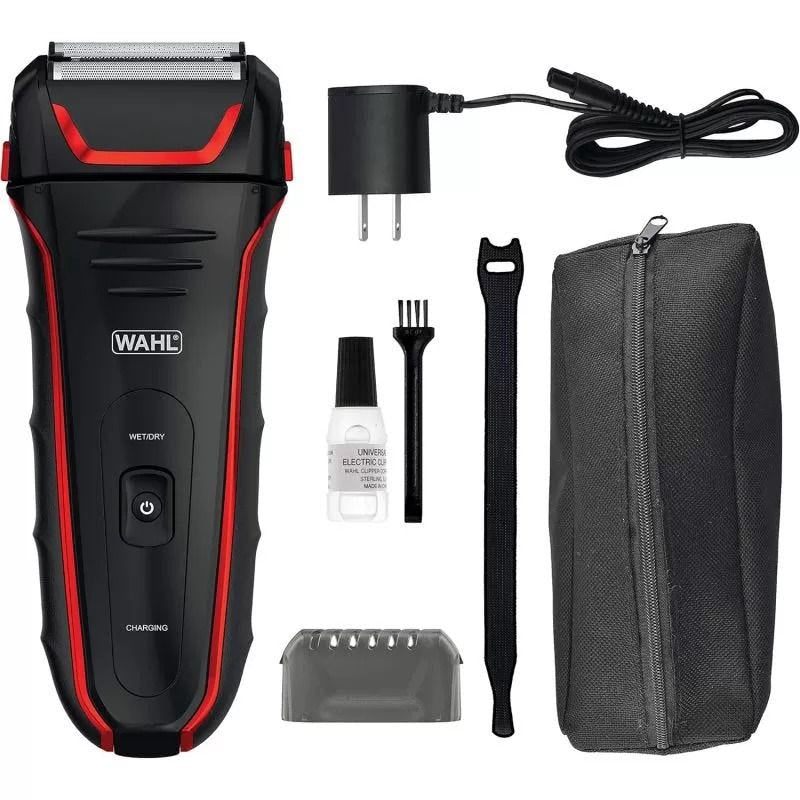 Wahl Rechargeable Wet and Dry Foil Shaver, 07064-026 - Black&Red 