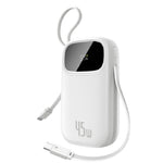 Baseus EnerFill FC31 Digital Display Power Bank With 2 Built-in USB-C Cables 10000mAh, 45W - White