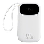 Baseus EnerFill FC31 Digital Display Power Bank With 2 Built-in USB-C Cables 10000mAh, 45W - White