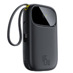 Baseus EnerFill FC31 Digital Display Power Bank With 2 Built-in USB-C Cables 10000mAh, 45W - Black