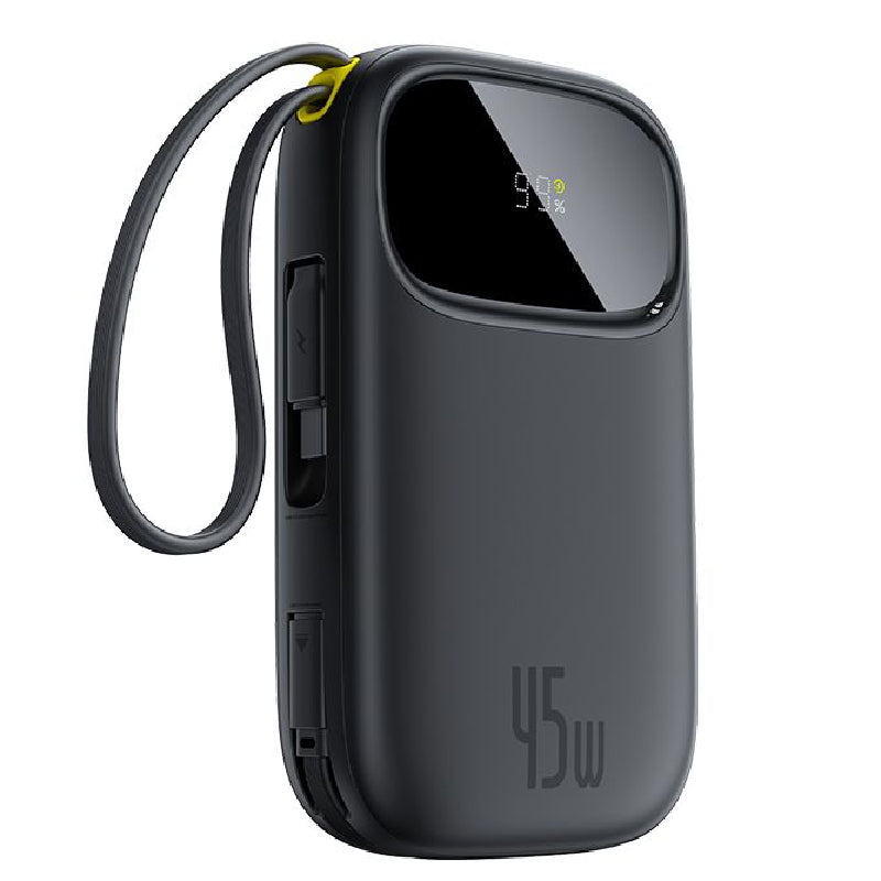 Baseus EnerFill FC31 Digital Display Power Bank With 2 Built-in USB-C Cables 20000mAh, 45W - Black