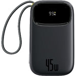 Baseus EnerFill FC31 Digital Display Power Bank With 2 Built-in USB-C Cables 20000mAh, 45W - Black