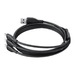 Baseus Ultra-Fast 3in1 Fast Charging Cable USB-A to M+L+C, 3.5A, 0.8m - Black