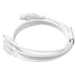 Baseus Ultra-Fast 3in1 Fast Charging Cable USB-A to M+L+C, 3.5A, 0.8m - White