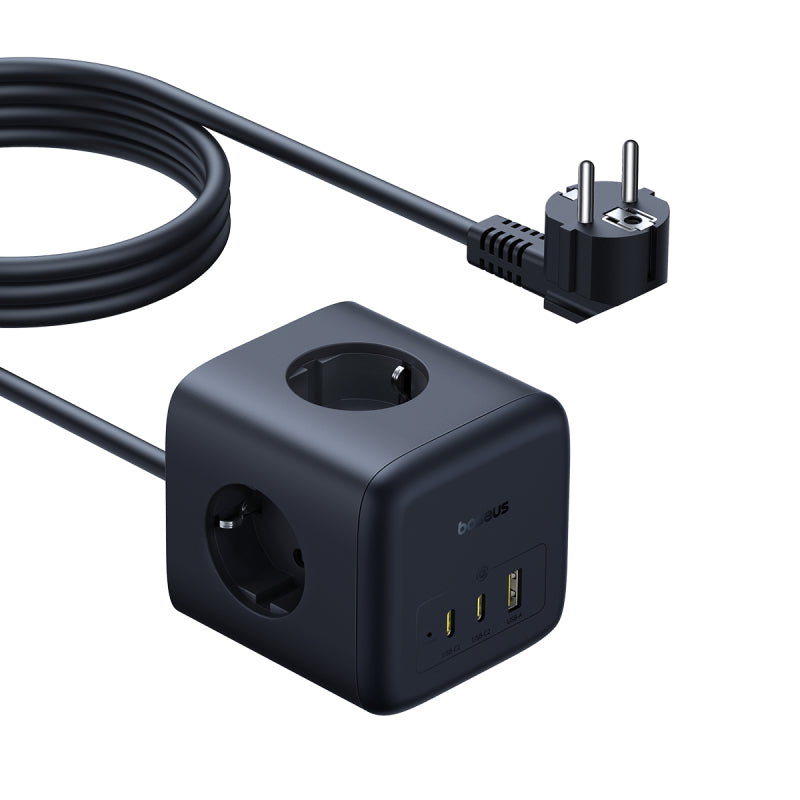 Baseus EnerFill FA11 Cube Power Strip, 3AC+1U+1C, 67W, 1.5m - Cosmic Black