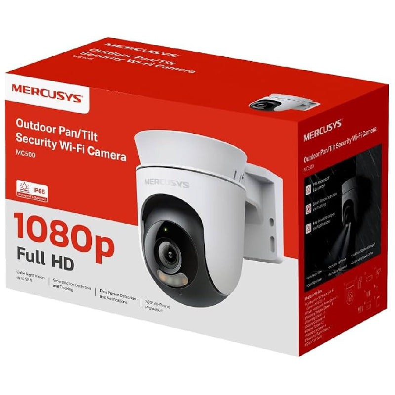 Mercusys MC500 Outdoor Security Wi-Fi Camera, 1080P, 360 Degree - White