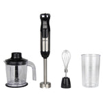 Hervy Pro Act Hand Blender 1000W, Variable Speed, Turbo, Stainless Steel Body, 600ml Whisking Cup, 700ml Chopper Jug - Black