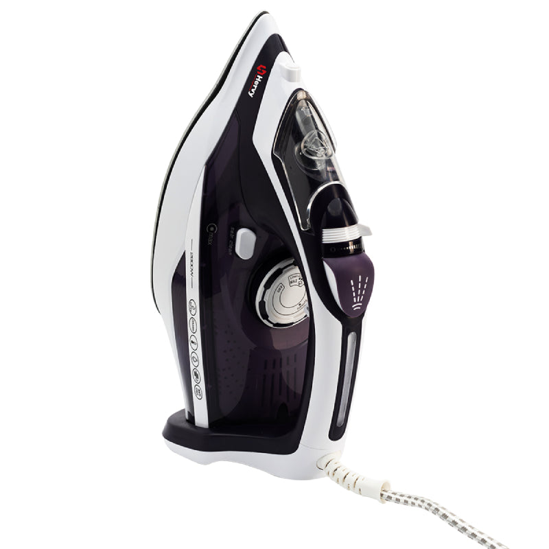 Hervy Mega Steam Iron 2800W, Ceramic Soleplate, Anti-drip, Self-Clean - Purple