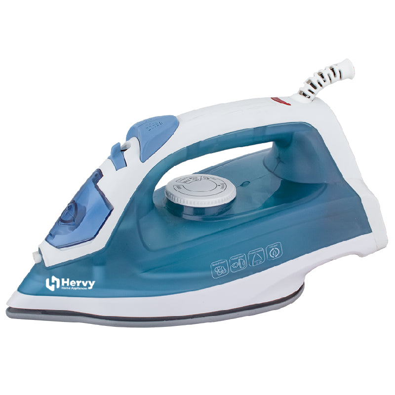 Hervy Cody Steam Iron 2000W, Ceramic Soleplate, Self-Clean - Blue