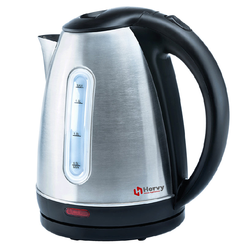 Hervy Atica Kettle 1.7L, 2000W, 360° Rotatable Base - Stainless Steel 