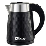 Hervy Crystal Kettle 1.7L, 1500W, 360° Rotatable Base - Black