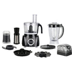 Hervy Multi-Act Food Processor 1000W, 30 Functions, 1.5L Jug, 1L Chopper - Black