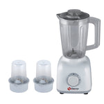 Herfy Maxi Blender 1.6L, 400W, 2 Speeds, Turbo, 2 Grinders - White