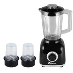 Herfy Maxi Blender 1.6L, 400W, 2 Speeds, Turbo, 2 Grinders - Black