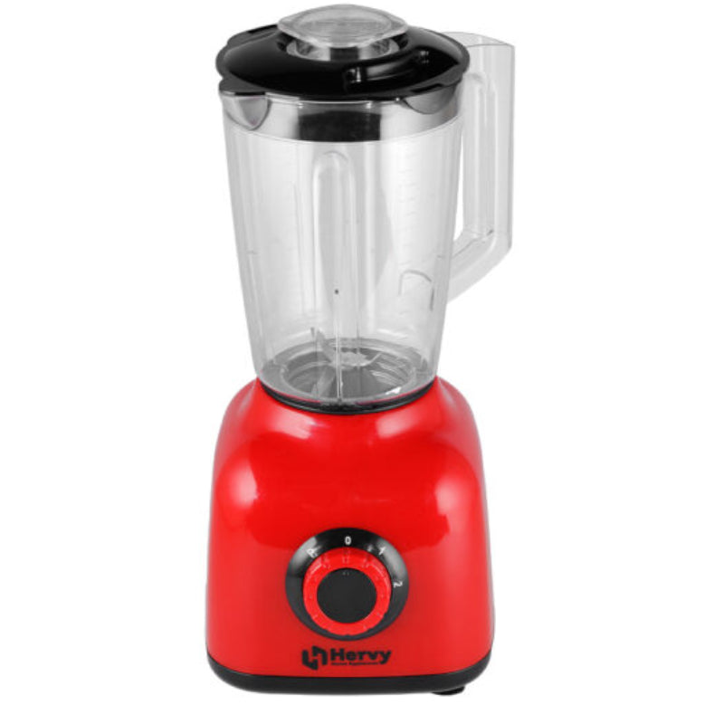 Herfy Maxi Blender 1.6L, 400W, 2 Speeds, Turbo, 2 Grinders - Red