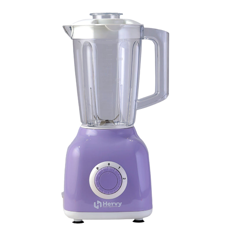 Herfy Maxi Blender 1.6L, 400W, 2 Speeds, Turbo, 2 Grinders - Purple