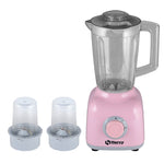 Herfy Maxi Blender 1.6L, 400W, 2 Speeds, Turbo, 2 Grinders - Pink