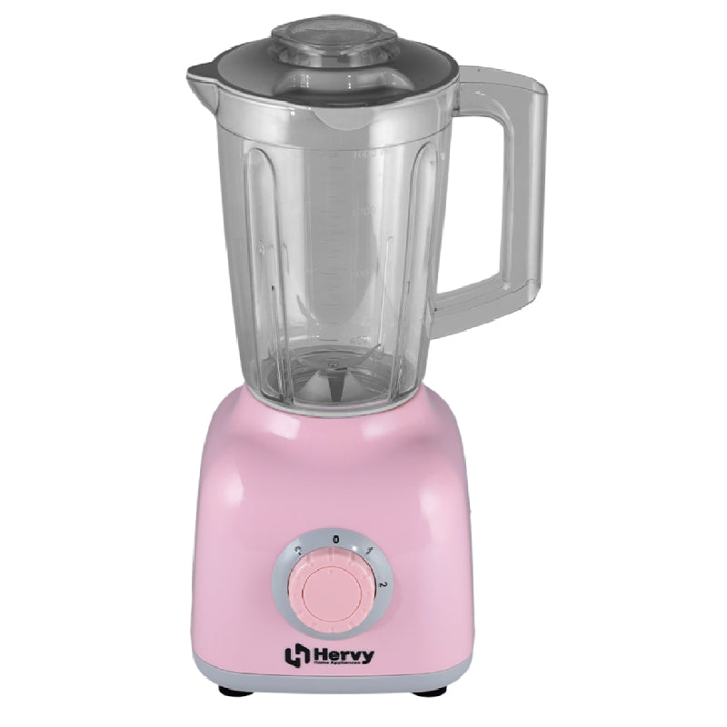 Herfy Maxi Blender 1.6L, 400W, 2 Speeds, Turbo, 2 Grinders - Pink