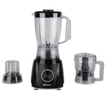 Herfy Stormy Blender, 1.5L, 600W, 4 Speeds, Turbo, 1 Chopper, 1 Grinder - Black