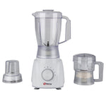 Herfy Stormy Blender, 1.5L, 600W, 4 Speeds, Turbo, 1 Chopper, 1 Grinder - White