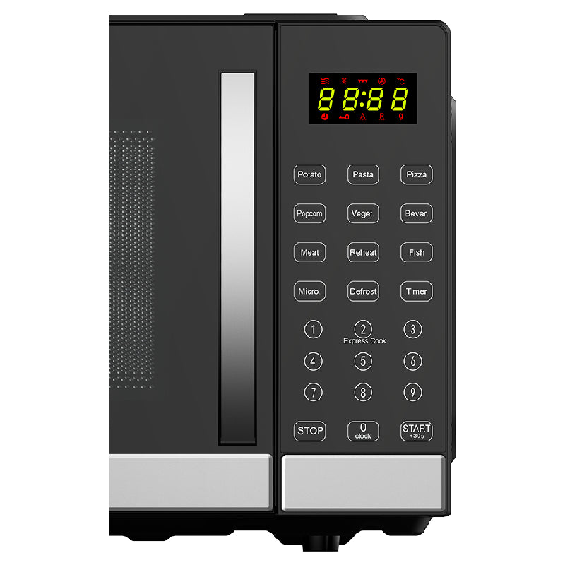 Hervy Microwave Oven 30L, 950W, Digital Screen, 9 Auto Menus, Timer - Black