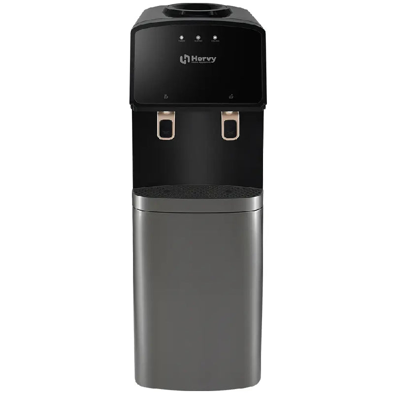 Hervy Water Dispenser 550W, Cold&Hot, Cabinet, Stainless Steel Compressor, WD-001 - Black