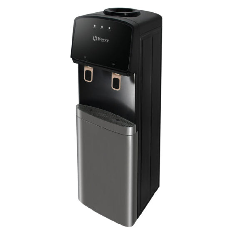 Hervy Water Dispenser 550W, Cold&Hot, Cabinet, Stainless Steel Compressor, WD-001 - Black