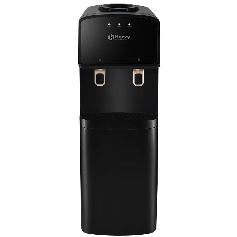 Hervy Water Dispenser 550W, Cold&Hot, Refrigerator, Stainless Steel Compressor, WD-002 - Black