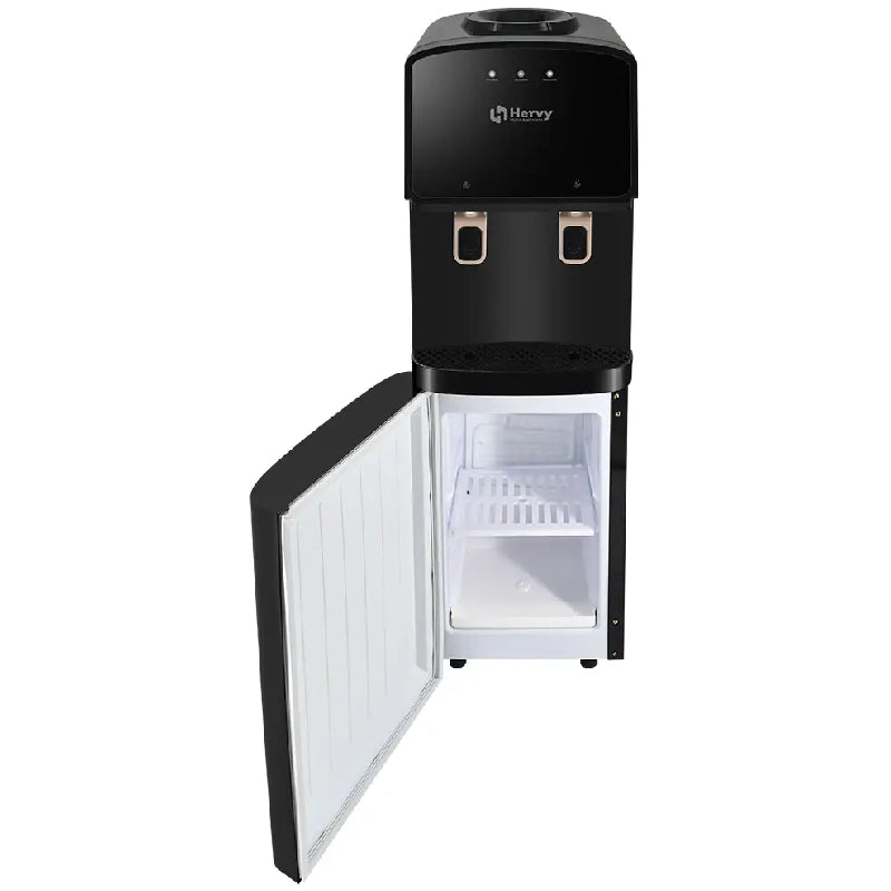 Hervy Water Dispenser 550W, Cold&Hot, Refrigerator, Stainless Steel Compressor, WD-002 - Black
