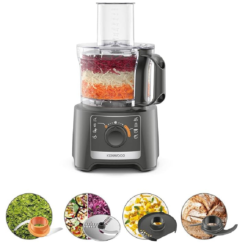 Kenwood Food Processor, 800 Watt, 2.1 Liter, 2 Speeds, FDP31.020GY - Grey