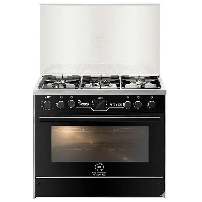 Unionaire Auto Cook Gas Cooker, 90 cm, 5 Burners, C69SS-GC-511-ICPSF-IS-1CH-2W-A - Black