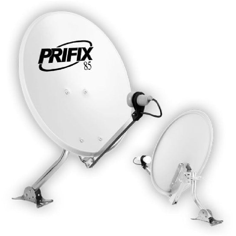 Prifix 85cm Satellite Dish with Steel Base - White