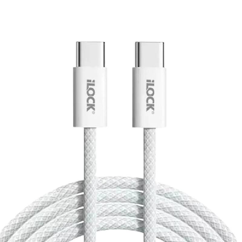 كابل iLook USB-C إلى USB-C مضفر بطول 1 متر – 240 وات PD – أسود