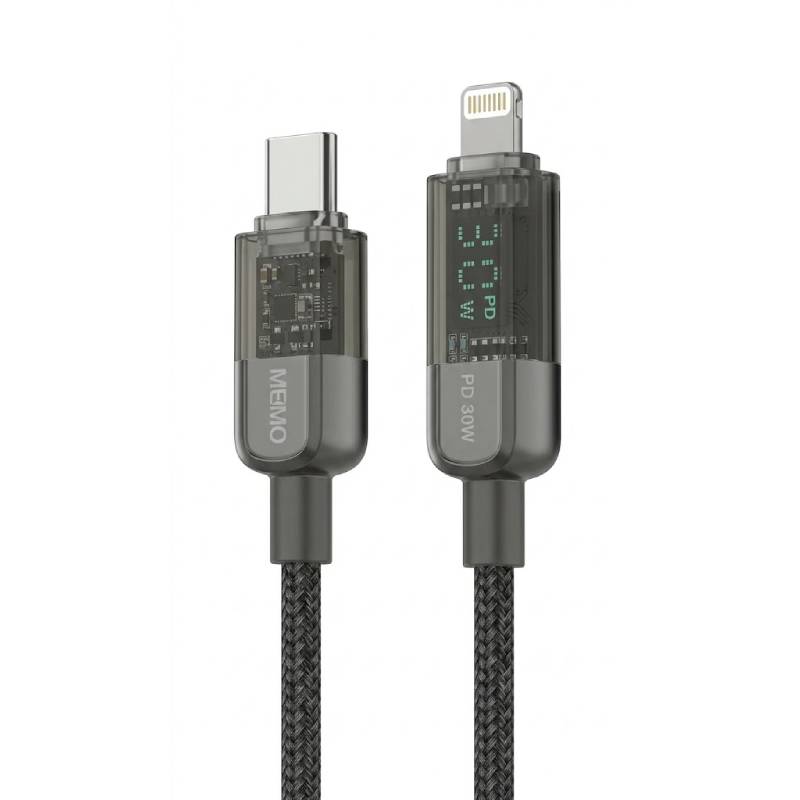 كابل MOMO Type-C إلى Lightning LED بطول 1.2 متر – 30 وات – MO-011016 – أسود