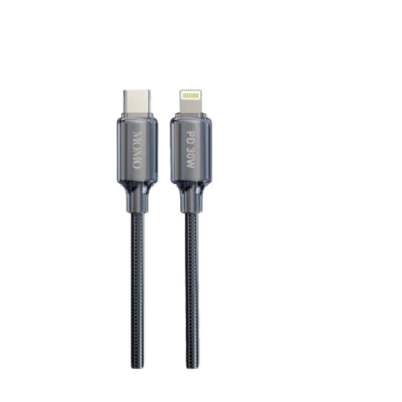 كابل MOMO Type-C إلى Lightning بطول 1.2 متر – 30 وات – MO-011018 – أسود
