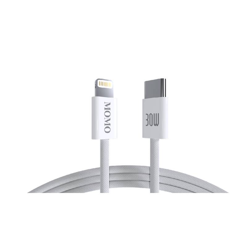 كابل MOMO Type-C إلى Lightning بطول 1 متر – 30 وات – MO-011109 – أبيض