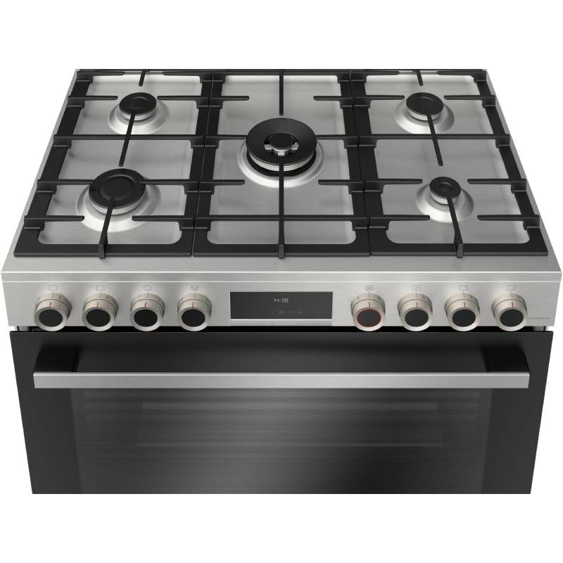 بوتاجاز غاز Bosch Series 8 مقاس 90 سم، 5 شعلات، ستانلس ستيل – HIZ5G7W51S