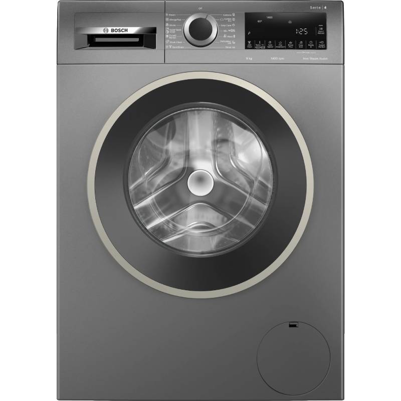 غسالة ملابس Bosch سعة 9 كجم، 1400 لفة/دقيقة، إنوكس، ديجيتال جراي – WGA244Z1EG