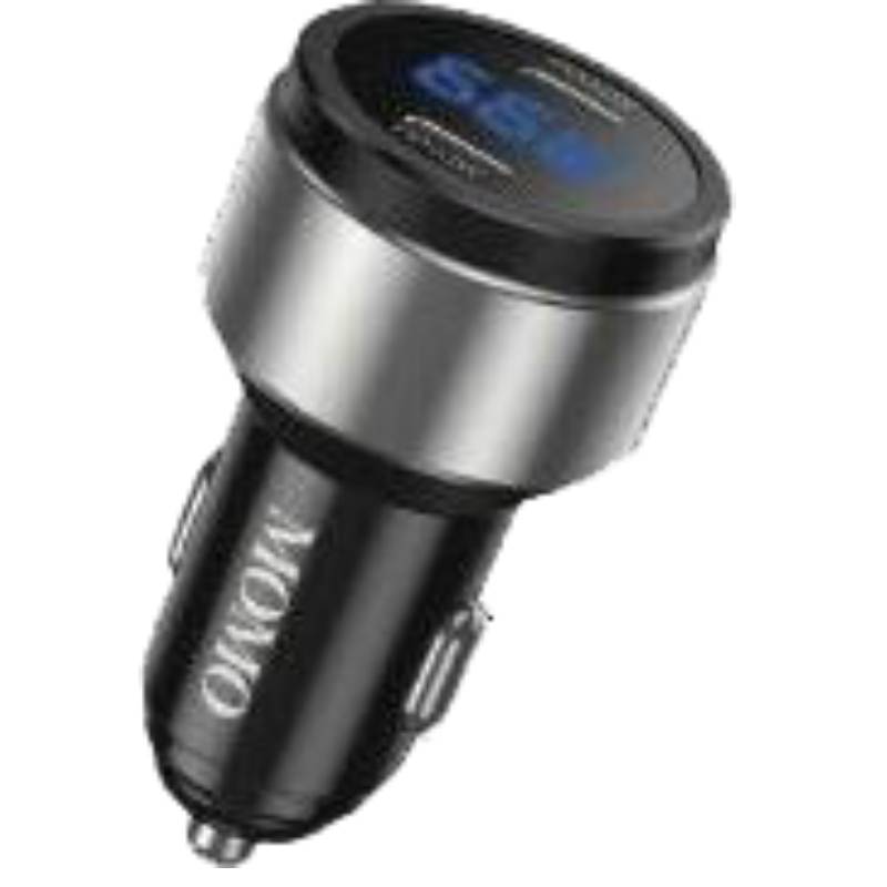 شاحن سيارة MOMO MO-055504 ميني توربو سريع، 66 وات، بمنفذين PD3.0 - أسود