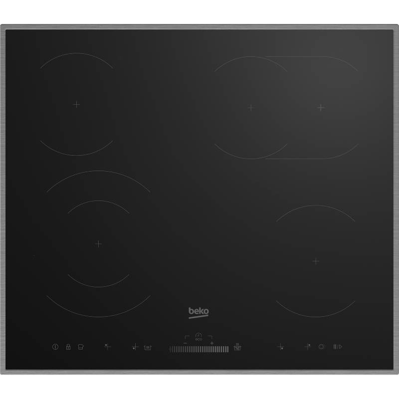 Beko Built-In Electric Hob 60cm 4 Burners Vitroceramic , HIC 64503 TX - Black