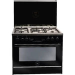 Unionaire Cooker 5 Burners 90x60 Full Safety 2 Oven Fans , C69SS-GC-511-ICPS2F-IS-2W-AL - Black & Silver