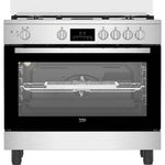 بوتاجاز Beko 90 سم، 5 شعلات، أمان كامل، BGGR 11225 GX2 - ستانلس ستيل