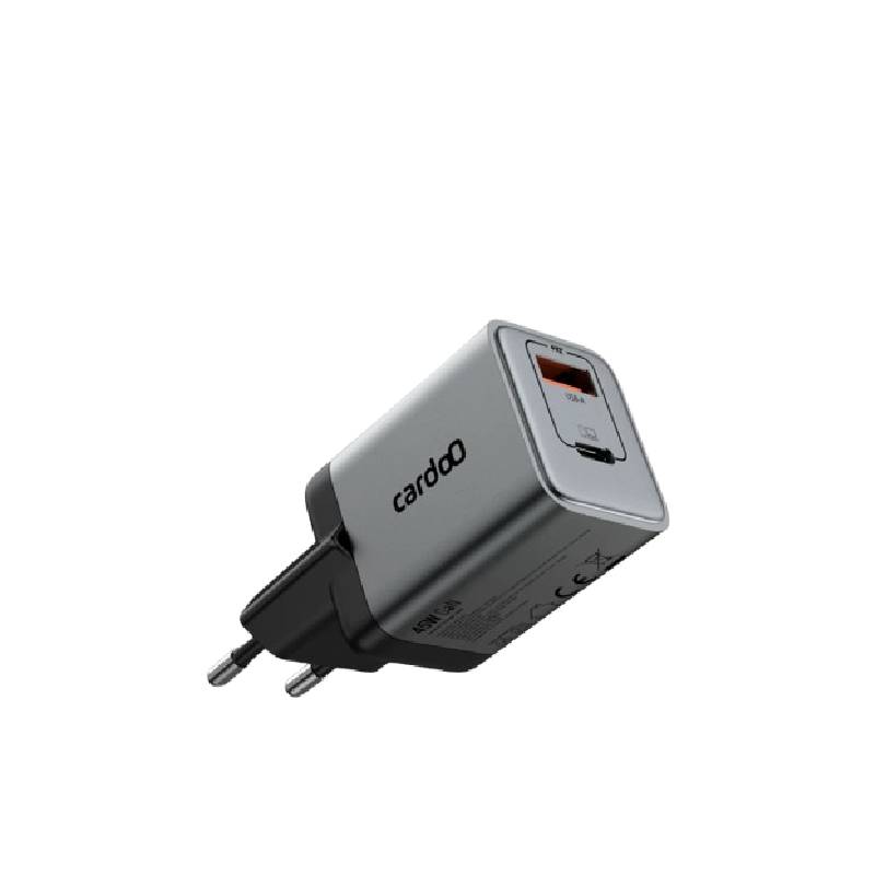 شاحن حائط Cardoo بقوة 45 وات PD بمنفذي USB-C وUSB-A – أبيض