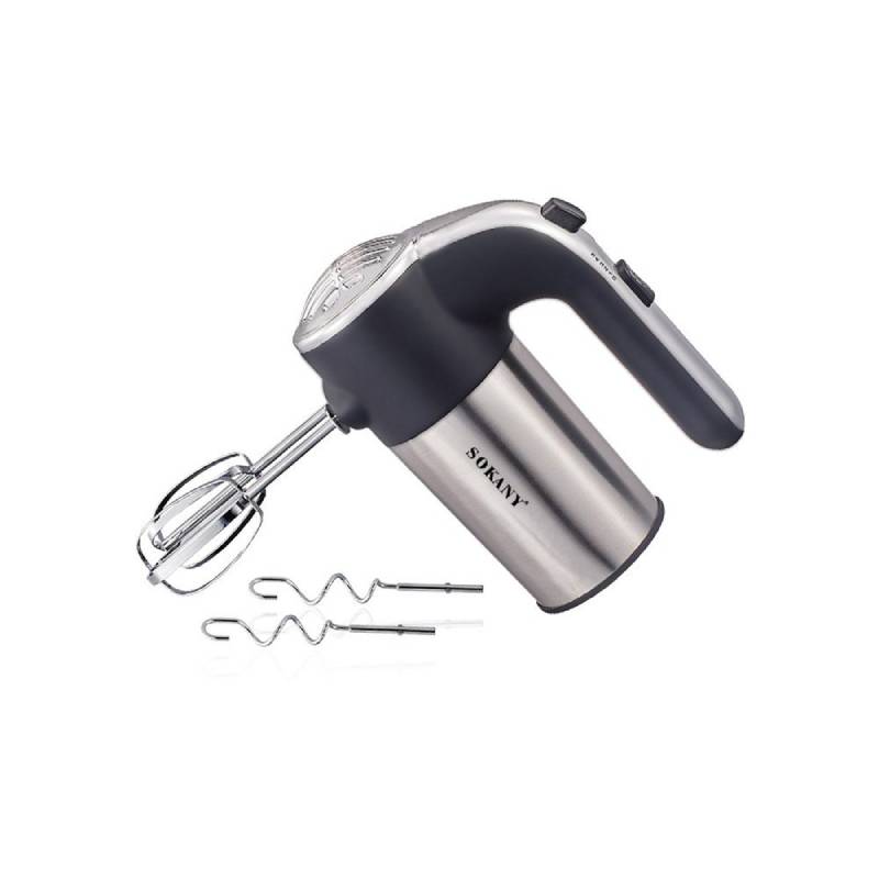Sokany Hand Mixer 800W 5 Speeds + Turbo – LH-952 – Silver & Black