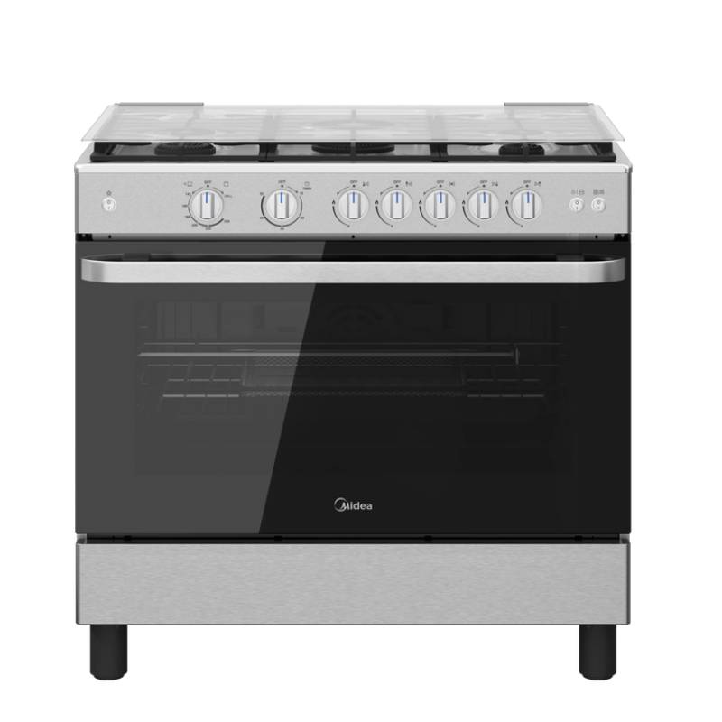 Midea 90cm Freestanding Gas Cooker – 5 Burners, Full Safety, MFO-MG36LE(SS)-VT Stainless Steel