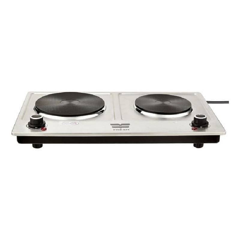 Fresh Double Electric Hot Plate 2500W Stainless Steel – Two Slab