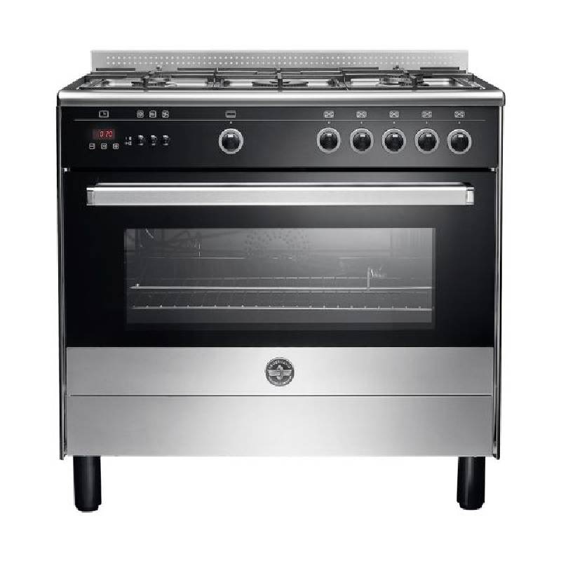 La Germania Freestanding Cooker (Moderna +) 90×60 cm, 5 Gas Burners, Stainless Steel & Black – 9L10G4A1X4AWW