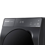 غسالة شارب K-PRO تحميل أمامي 13 كجم، موتور J-Tech Inverter، بخار، رمادي غامق – ES-FP132KLE-G